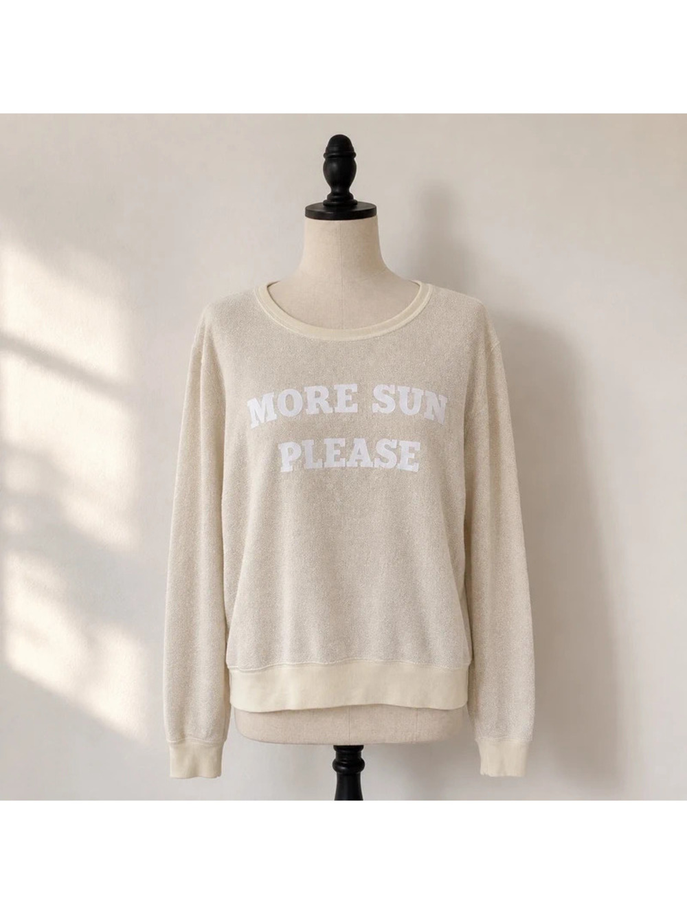 Wildfox More Sun Please Cream Sweatshirt Made in USA Size S